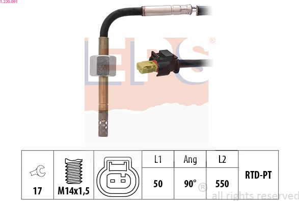 EPS 1.220.091 - Sensore, Temperatura gas scarico autozon.pro