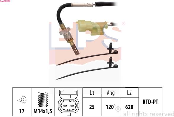 EPS 1.220.045 - Sensore, Temperatura gas scarico autozon.pro