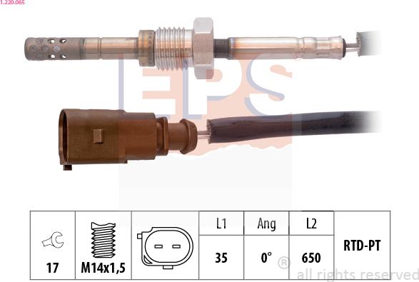 EPS 1.220.065 - Sensore, Temperatura gas scarico autozon.pro