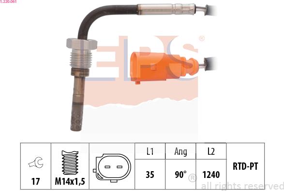 EPS 1.220.061 - Sensore, Temperatura gas scarico autozon.pro