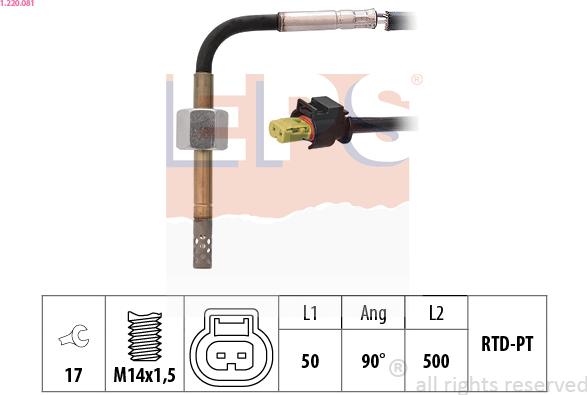 EPS 1.220.081 - Sensore, Temperatura gas scarico autozon.pro