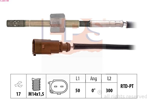 EPS 1.220.149 - Sensore, Temperatura gas scarico autozon.pro