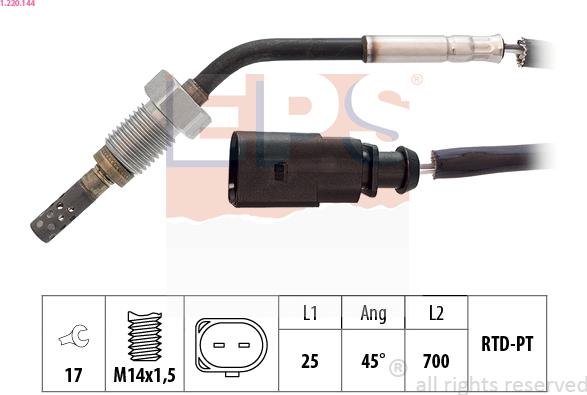 EPS 1.220.144 - Sensore, Temperatura gas scarico autozon.pro