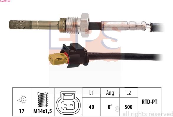 EPS 1.220.153 - Sensore, Temperatura gas scarico autozon.pro