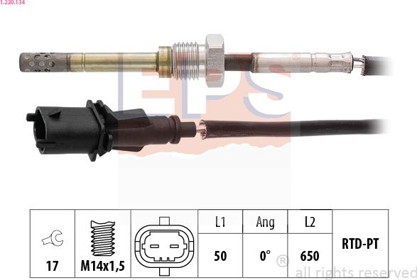 EPS 1.220.134 - Sensore, Temperatura gas scarico autozon.pro