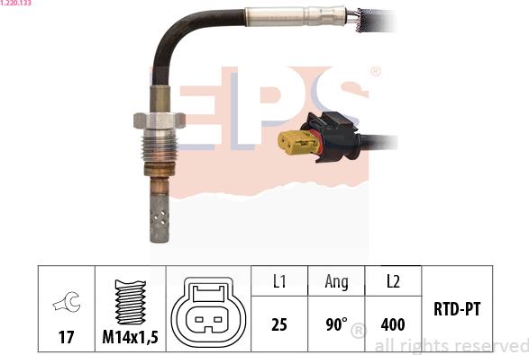 EPS 1.220.133 - Sensore, Temperatura gas scarico autozon.pro