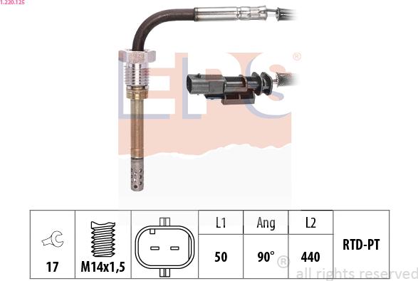 EPS 1.220.125 - Sensore, Temperatura gas scarico autozon.pro