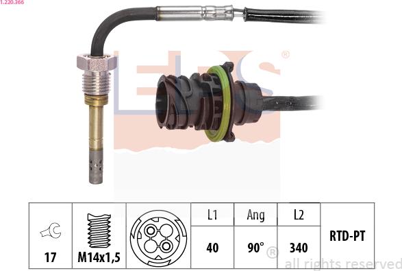 EPS 1.220.366 - Sensore, Temperatura gas scarico autozon.pro