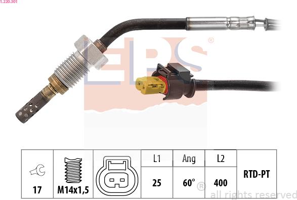 EPS 1.220.301 - Sensore, Temperatura gas scarico autozon.pro