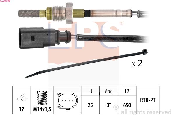 EPS 1.220.336 - Sensore, Temperatura gas scarico autozon.pro