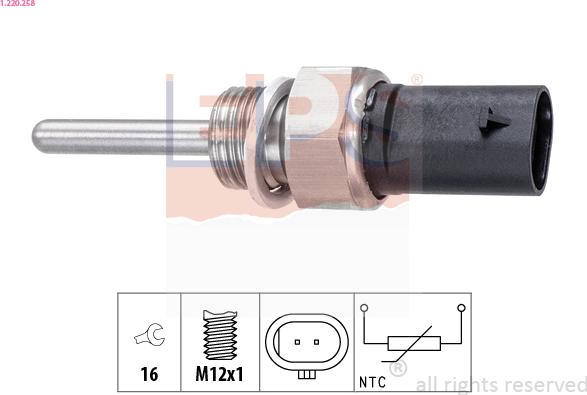 EPS 1.220.258 - Sensore, Temperatura gas scarico autozon.pro