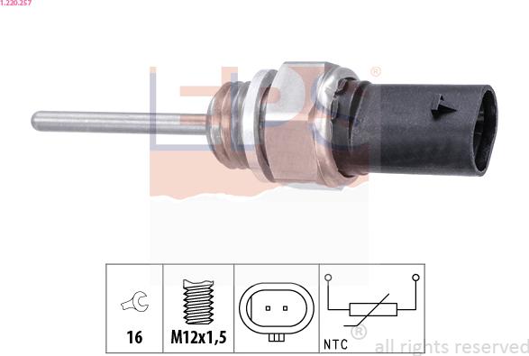 EPS 1.220.257 - Sensore, Temperatura gas scarico autozon.pro