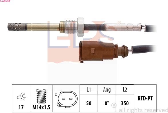 EPS 1.220.264 - Sensore, Temperatura gas scarico autozon.pro