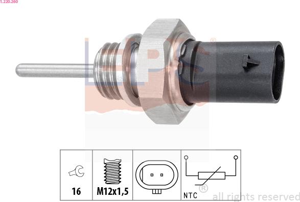 EPS 1.220.260 - Sensore, Temperatura gas scarico autozon.pro