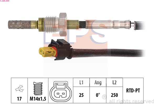 EPS 1.220.200 - Sensore, Temperatura gas scarico autozon.pro