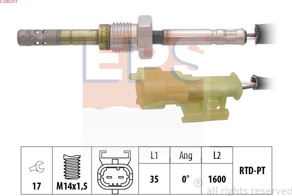 EPS 1.220.217 - Sensore, Temperatura gas scarico autozon.pro