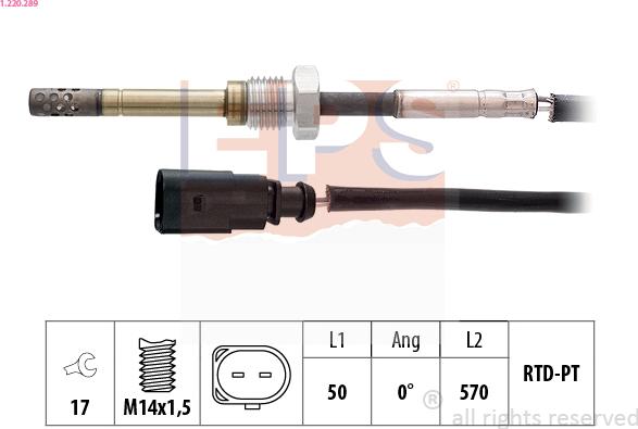 EPS 1.220.289 - Sensore, Temperatura gas scarico autozon.pro