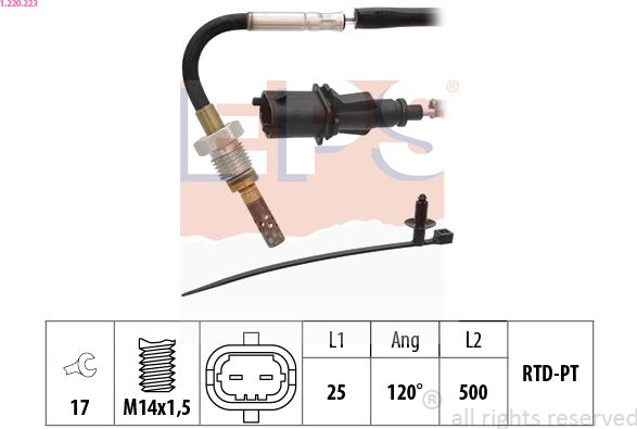 EPS 1.220.223 - Sensore, Temperatura gas scarico autozon.pro