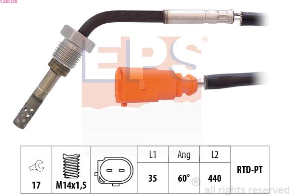 EPS 1.220.276 - Sensore, Temperatura gas scarico autozon.pro