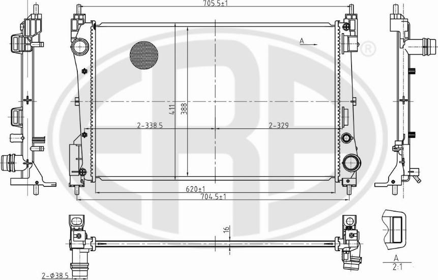 ERA 673342 - Radiatore, Raffreddamento motore autozon.pro