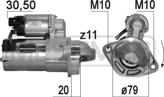 ERA 220863 - Motorino d'avviamento autozon.pro