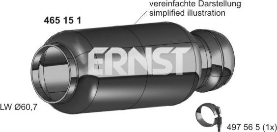 ERNST 465151 - Tubo riparazione, Catalizzatore autozon.pro