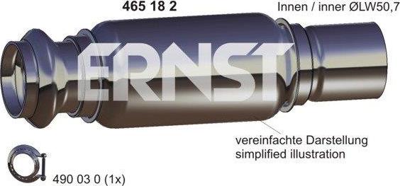 ERNST 465182 - Tubo riparazione, Catalizzatore autozon.pro