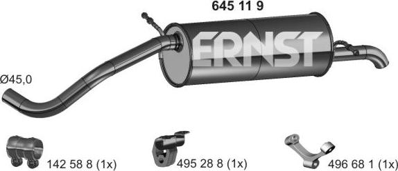 ERNST 645119 - Silenziatore posteriore autozon.pro