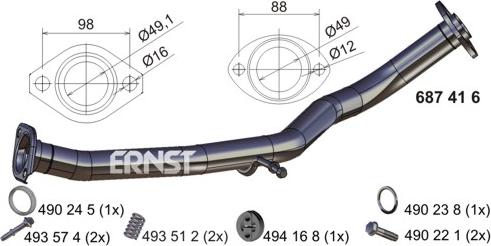 ERNST 687416 - Tubo gas scarico autozon.pro