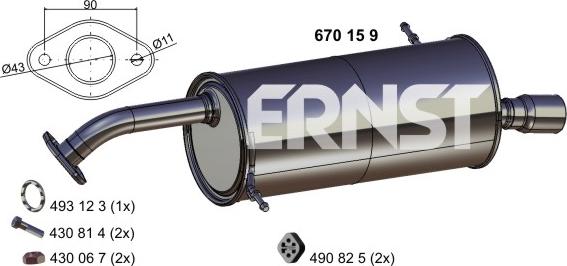 ERNST 670159 - Silenziatore posteriore autozon.pro