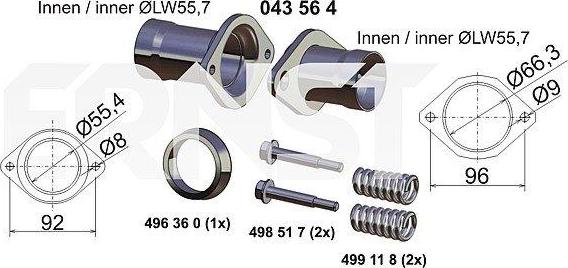 ERNST 043564 - Kit riparazione, Tubo gas scarico autozon.pro