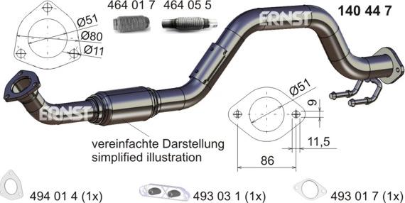 ERNST 140447 - Tubo gas scarico autozon.pro