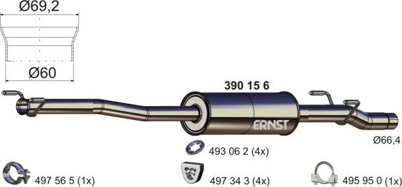 ERNST 390156 - Silenziatore centrale autozon.pro