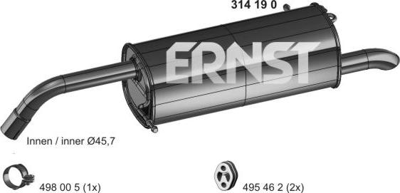 ERNST 314190 - Silenziatore posteriore autozon.pro