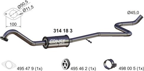 ERNST 314183 - Silenziatore centrale autozon.pro