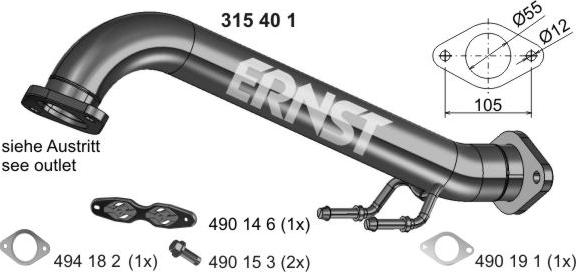 ERNST 315401 - Tubo gas scarico autozon.pro