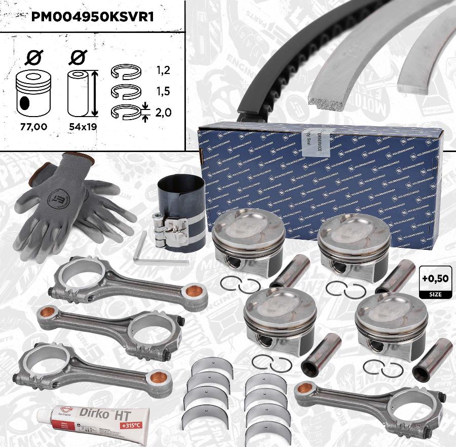 ET Engineteam PM004950KSVR1 - Kit pistoni autozon.pro