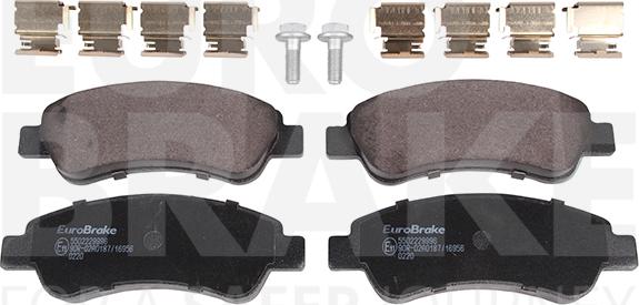 Eurobrake 5502229996 - Kit pastiglie freno, Freno a disco autozon.pro