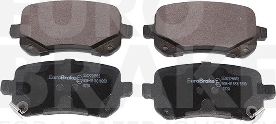 Eurobrake 5502229992 - Kit pastiglie freno, Freno a disco autozon.pro