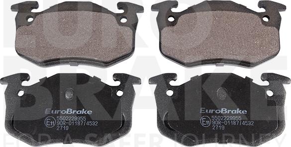 Eurobrake 5502229955 - Kit pastiglie freno, Freno a disco autozon.pro