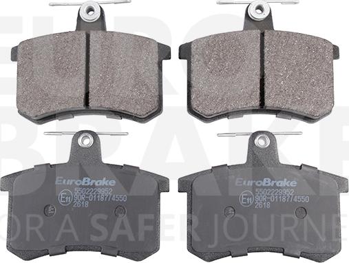 Eurobrake 5502229952 - Kit pastiglie freno, Freno a disco autozon.pro