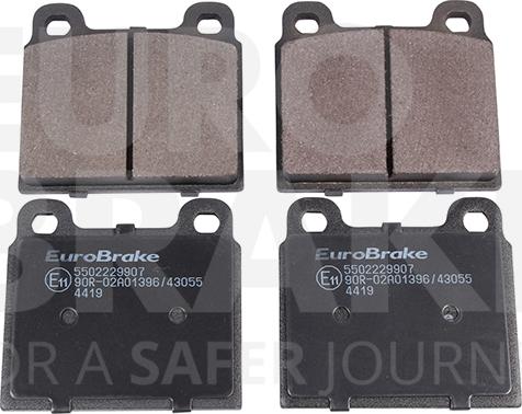 Eurobrake 5502229907 - Kit pastiglie freno, Freno a disco autozon.pro