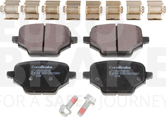 Eurobrake 55022299105 - Kit pastiglie freno, Freno a disco autozon.pro