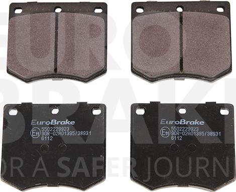 Eurobrake 5502229923 - Kit pastiglie freno, Freno a disco autozon.pro