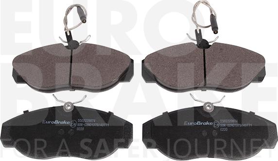 Eurobrake 5502229974 - Kit pastiglie freno, Freno a disco autozon.pro