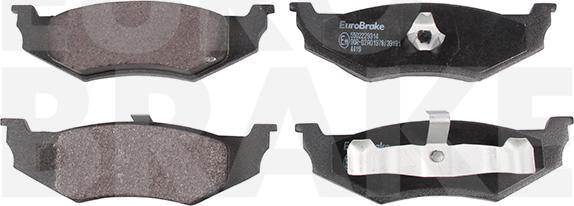 Eurobrake 5502229314 - Kit pastiglie freno, Freno a disco autozon.pro