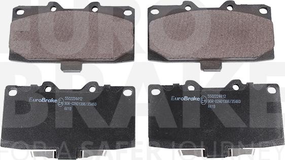 Eurobrake 5502224412 - Kit pastiglie freno, Freno a disco autozon.pro