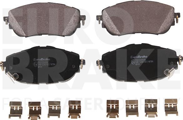 Eurobrake 5502224599 - Kit pastiglie freno, Freno a disco autozon.pro