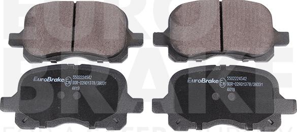 Eurobrake 5502224542 - Kit pastiglie freno, Freno a disco autozon.pro