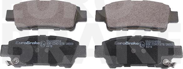 Eurobrake 5502224554 - Kit pastiglie freno, Freno a disco autozon.pro